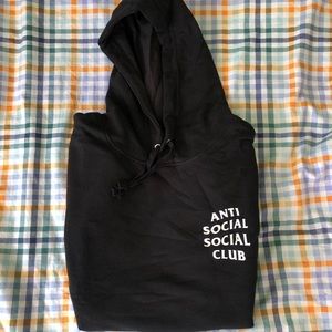 Anti social club hoodie black